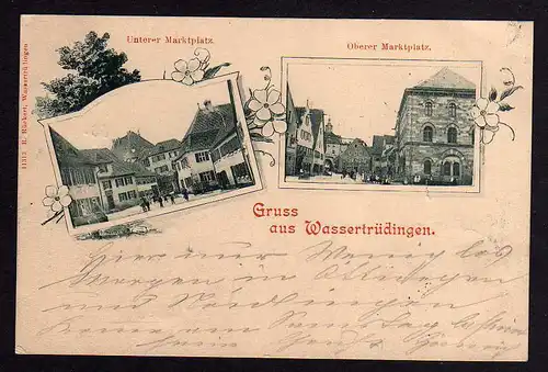 76861 AK Wassertrüdingen 1899 Oberer Marktplatz Unterer Marktplatz