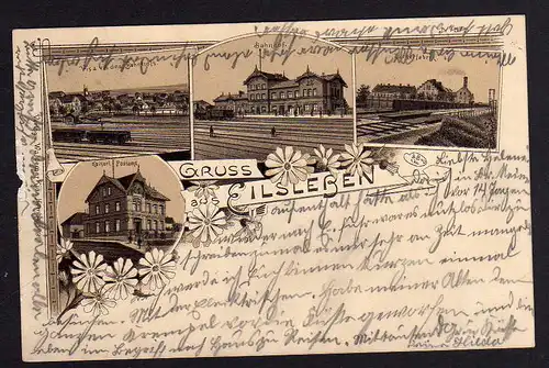 74444 AK Eilsleben Bahnhhof Zuckerfabrik Postamt 1898