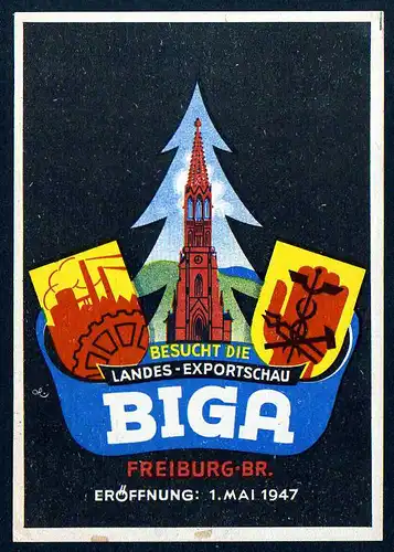 47222 AK Freiburg Br. Landes-Exportschau BIGA, 1947
