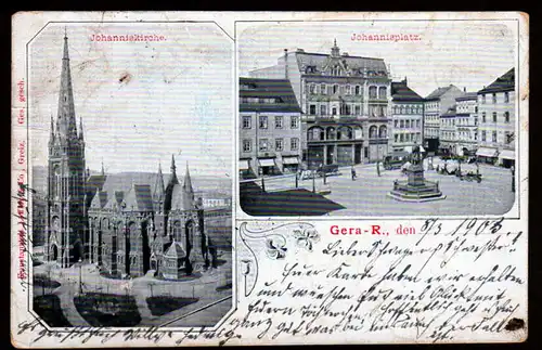 41409 AK Gera 1903 Johanniskirche Johannesplatz