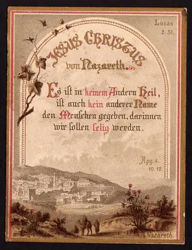 38566 Jesus Christus von Nazareth Taufe oder Confirmations Spruch um 1900