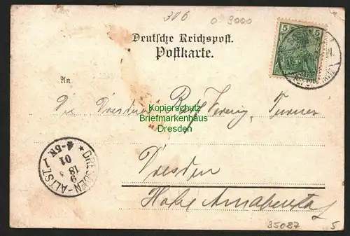 35087 AK Chemnitz 1901 Neue Reudnitzer Concert Hallen