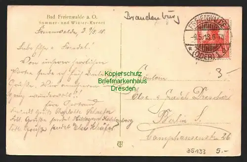 35133 AK Bad Freienwalde a. O. 1918 Brunnental