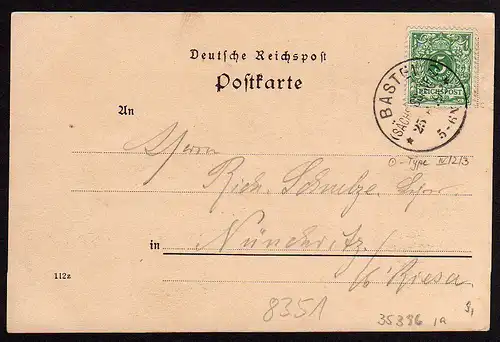 35396 AK Gruss von der Bastei Sächsische Schweiz 1899 Felsen Hotel
