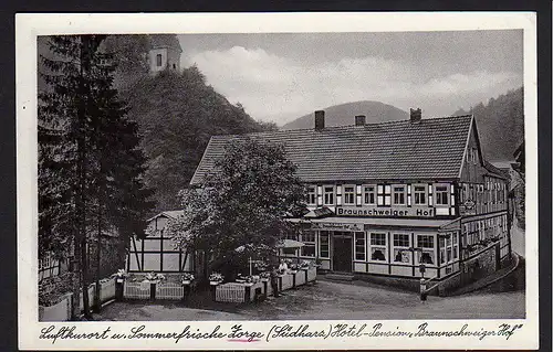 35365 AK Zorge Südharz 1954 Hotel Pension Braunschweiger Hof