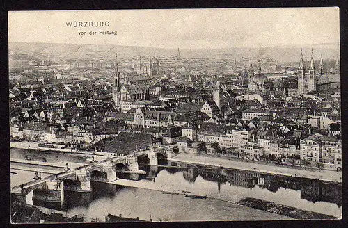 35354 AK Würzburg von der Festung 1908 Panorama