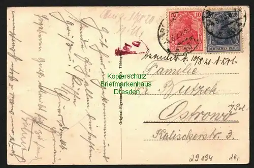 29194 AK Cieszkow Freyhan i. Schlesien Postamt Kirche Schloss Weinstuben 1920