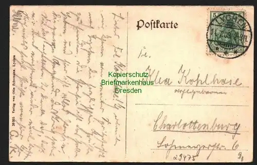 29475 AK Am Zenssee Lychen Uckermark Brandenburg, gelaufen 1908