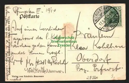 29560 AK Moorlake See Gasthaus, gelaufen Kleinglienicke Kr. Teltow 1910