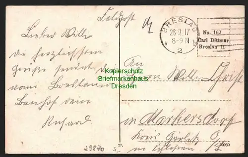 29870 AK Breslau 1917 Feldpost Liebichshöhe