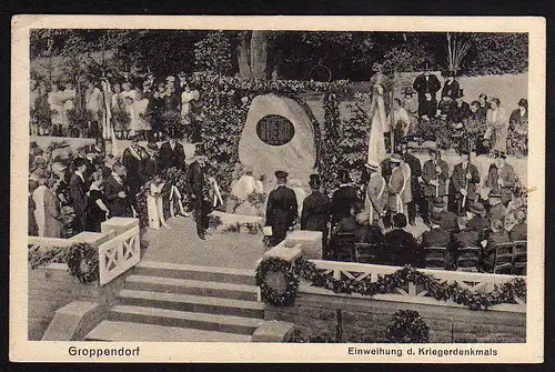 29181 AK Groppendorf  Erxleben Einweihung des Kriegerdenkmals 1929