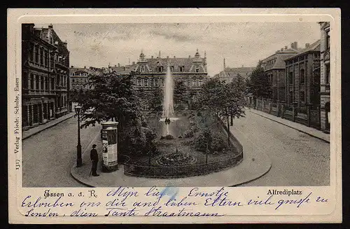 29534 AK Essen a. d. Ruhr Alfrediplatz 1902, gelaufen