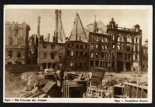 29466 AK Riga Trümmer der Altstadt um 1918 ungelaufen Lettland