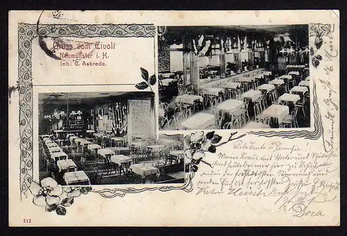 29477 AK Neumünster i. Holstein 1903 Tivoli Restaurant Restauration Gasthof