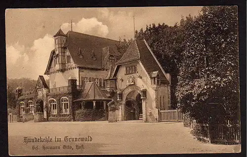 29788 AK Berlin Grunewald Hundekehle Restaurant 1917 Feldpost