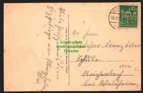 29511 AK Georgenfeld mit böhm Zinnwald 1923, gelaufen