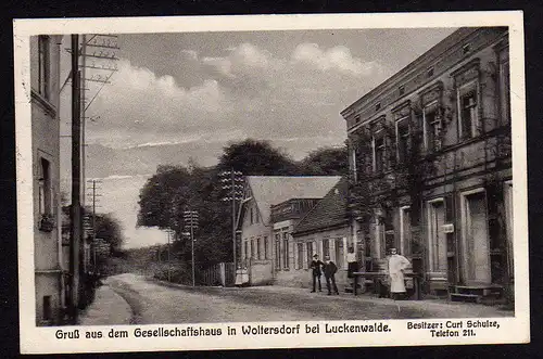 29106 AK Gesellschaftshaus Woltersdorf bei Luckenwalde 1928 Restaurant Gasthof