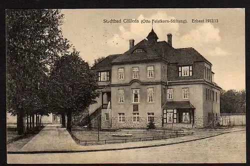 29002 AK Kölleda Cölleda Stadtbad Otto Feistkorn Stiftung gelaufen 1914