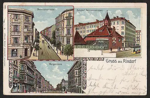 27300 AK Berlin Rixdorf Bahnhof Hermannstrasse 1904