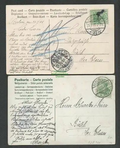 138921 2 AK Berlin Rückkehr von der Parade 1905 S. M. Kaiser Wilhelm II. Fahnen