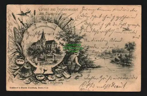 138153 AK Dämeritzsee Berlin Rahnsdorf Hessenwinkel Gesellschaftshaus 1902