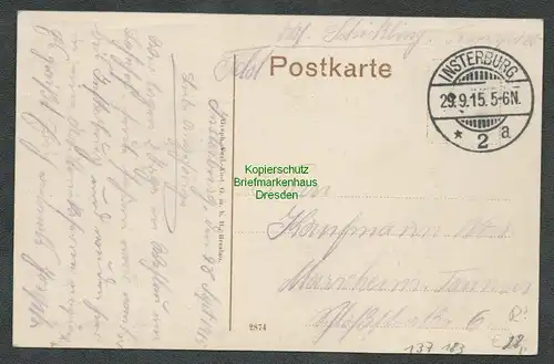 137183 AK Königsberg Ostpreußen 1915 Hufen Allee u. Bahnstraße Bank und Lebens