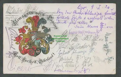 137339 AK Leipzig 1920 Studentika Alemannia sei´s Panier Gott Freiheit Vaterland