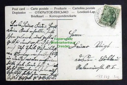 128373 AK Großschirma bei Freiberg Lunakarte Schule Kirche Pfarrhaus  1908