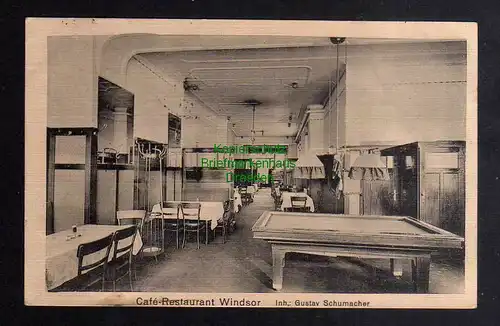 127677 AK Würzburg 1919 Cafe Restaurant Windsor Billardtisch
