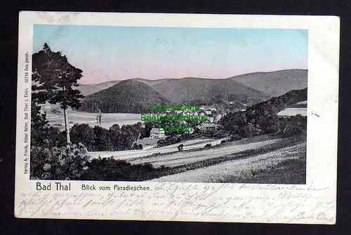 123099 AK Bad Thal Hzgt. Gotha Blick vom Paradieschen 1906