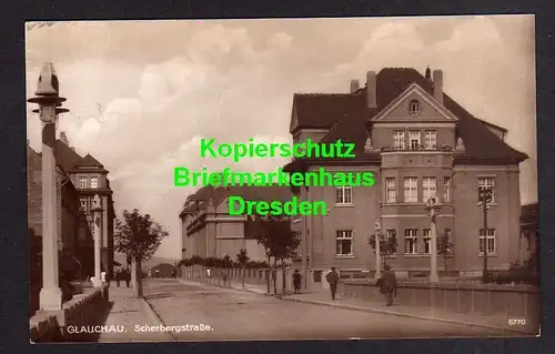 119003 AK Glauchau Scherbegstrasse 1927 Fotokarte Villen Wohnhäuser