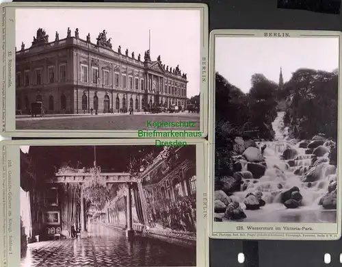 117584 5x Berlin Kabinettfoto um 1880 Ruhmeshalle Reichstag Westseite Unter den