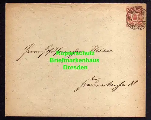 116095 Privatpost Hansa Dresden 1893 Ganzsache an Hofuhrmacher Weise