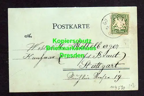 114590 AK Günzburg Litho 1900 Apotheke Straße Silberdruck