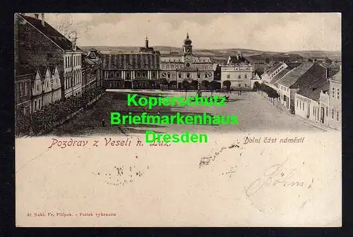 114963 AK Veseli nad Luznici Wesseli an der Lainsitz 1902  Frohenbruck Marktplat