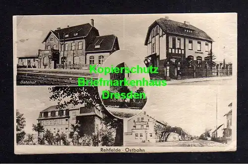 114480 AK Rehfelde Ostbahn 1953 Bahnhof Postamt Schule Dorfstraße Kirche