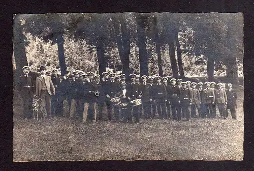 112140 AK Dittersbach Schlesien um 1920 Fotokarte Militär Fest Kapelle