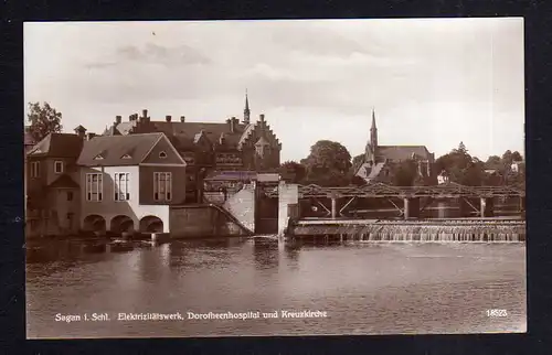 111676 AK Sagan Schlesien Fotokarte Elektrizitätswerk 1932 Dorotheenhospital Kre