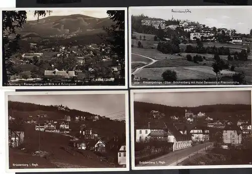 112037 4 AK Ober Brückenberg Riesengebirge Franzenshöhe Hotel Rübezahl 1930 Foto