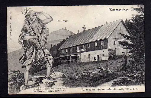 102058 AK Schneekoppe Riesengebirge 1906 Rübezahl Schnurrbartbaude Schlesien