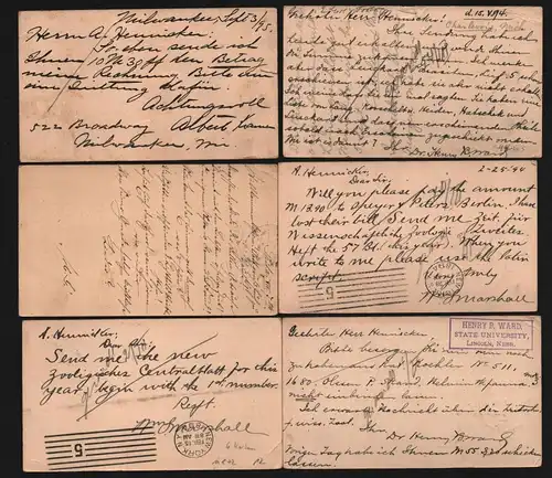 B11872 USA 6x stationery 1894 Charlevoix Michigan to germany Leipzig Madison