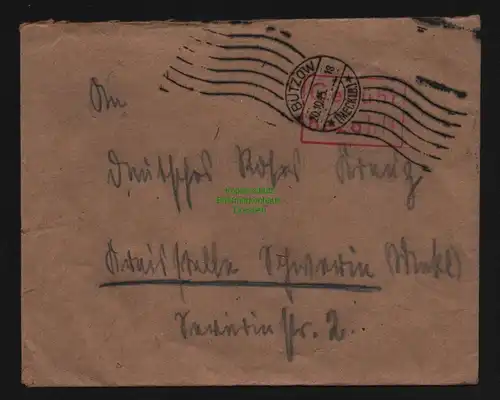 B11944 SBZ Brief Gebühr bezahlt Bützow 20.10.45 nach Schwerin
