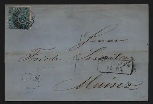 B11722 Brief Baden 10 a Mannheim 1860