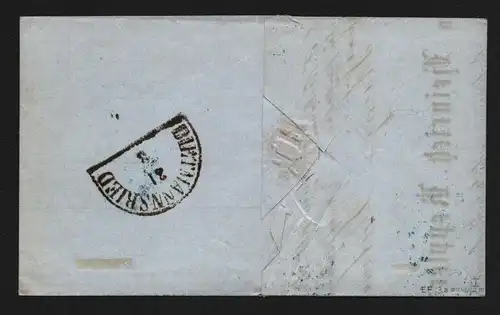 B11741 Brief Württemberg 3a gepr Irtenkauf BPP Cannstadt 1853 blau Dietmannsried