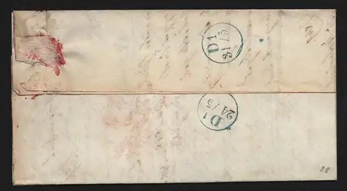 B11793 Brief Württemberg Rottweil 1849 nach Tübingen und retour Doppelverwendung