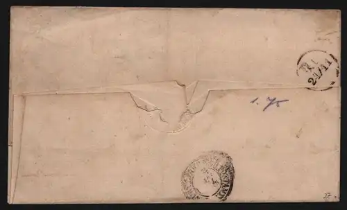 B11819 Brief Württemberg 27a gepr. Heinrich BPP 1865 nach Stuttgart