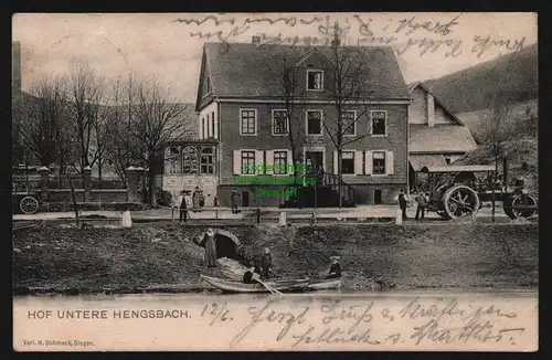 148194 AK Hof Untere Hengsbach Siegen 1905 Alter (Dampf-) Traktor