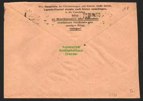 h5988 SBZ Handstempel Bezirk 27 Leipzig Postscheckbrief 2, 8 Pfg. 3.7.48 Leipzig