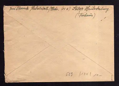 h589 Brief Handstempel Bezirk 16 Rudolstadt 07.7.48 nach Essen Karnap gepr. BPP