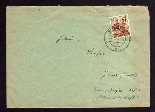 h565 Brief Handstempel Bezirk 16 Nohra 2 24 Pfg. 28.6.48 Weimar